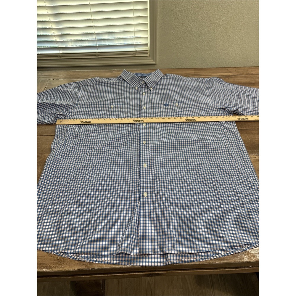 Wrangler Mens Western‎ George Strait Short Sleeve Cotton Blend Plaid Shirt 3X - Picture 4 of 9